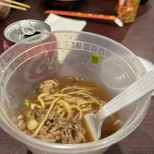 Beef Saimin. Other dishes were already devoured