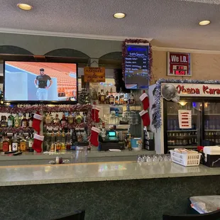 the bar area