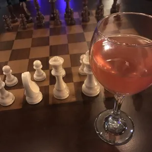Enjoying on-tap kombucha with a chess game and a chess mate!