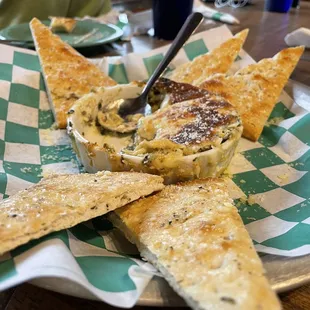 Spinach &amp; Artichoke dip. A little spicy &amp; a lot yummy! #BradyEats