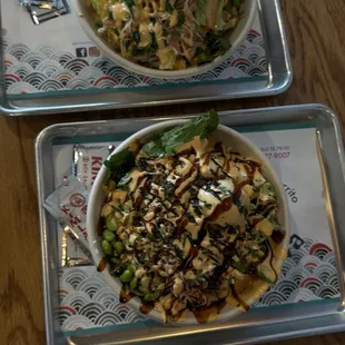 two plates of food
