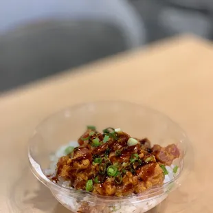 a bowl of food on a table