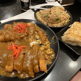 Monday Special - chicken katsu curry and char Siu fried rice