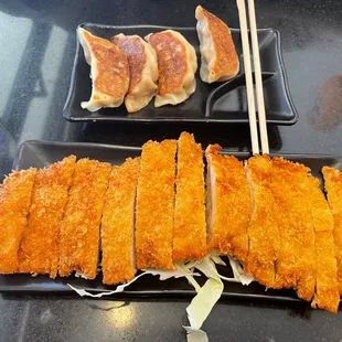 Gyoza and Chicken Katsu