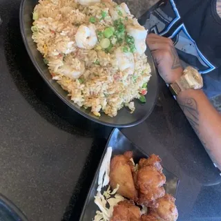 Garlic Shrimp Fried Rice Plate
