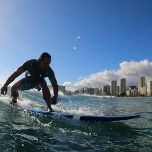 Surfing Waikiki Beach with Ohana Surf... these photos are from Cole, their video guy. Awesome!!