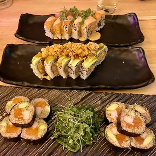 Three different rolls, which composed our meal.