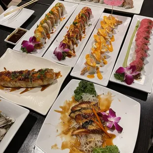 Tuna Sushi Salmon Sushi 25. Salmon Roll 36. Eel Avocado Roll 25 Salmon Hand Roll 77. Hot Kiss Roll 78. Salmon Lover 80. Sensual Night Roll