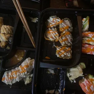 Spicy California Roll Shrimp Tempura Roll crazy roll  Dancing