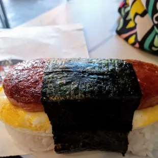 Spam Musubi,  slim slice, high price...