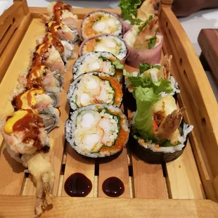 Left to right: Firecracker, shrimp tempura, West Cleveland