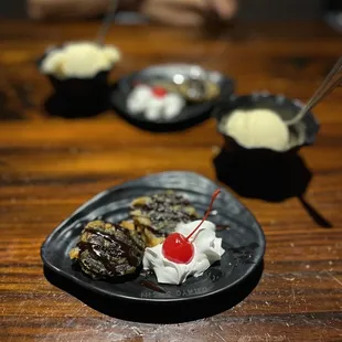 Fried Oreo with vanilla Ice cream.