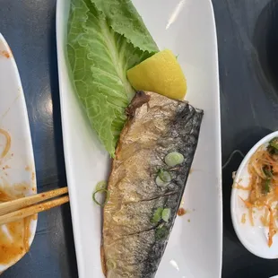 Side of pan fried mackerel - probably some of the best fish I've had in Kentuckiana