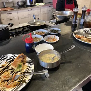 Bulgogi left and Korean hamburger to the right