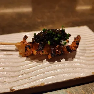 A complimentary dish- crispy duck skin with caviar. The flavor was good but this was my least favorite tbh, the texture was chewy