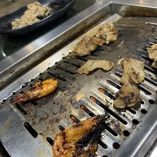 Seafood and fake beef bbq