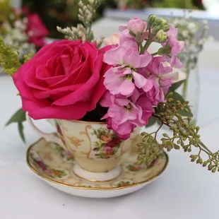 Floral center pieces for Garden party