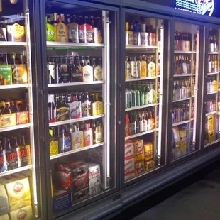 a refrigerator full of beer