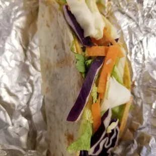 a burrito wrapped in foil