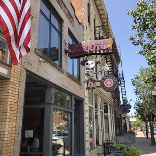 The outside with seating