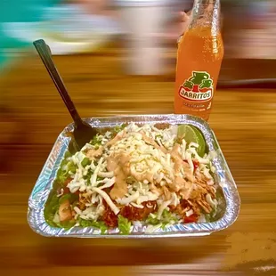 Taco Salad; perfect amount for a great lunch, without feeling over-stuffed... ask for a LIME ... makes it perfect