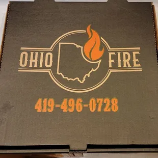 a pizza box on a table