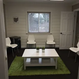 Chairs coffee table waiting area