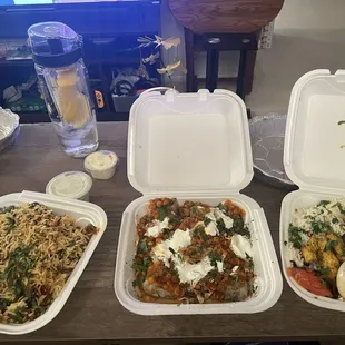 Lamb Biryani Lunch, Afghan Mantu Lunch, Afghani Chicken Kabob