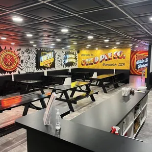 the interior of the restaurant