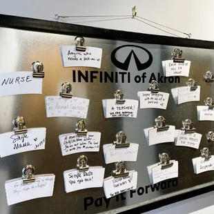 Such a neat idea! You can pay it forward by buying a coffee sleeve and posting it on a community board just inside the order area.