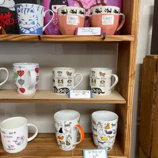 Cute pet themed mugs.