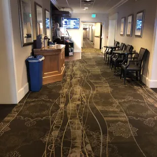 The cafe is just behind that wall!