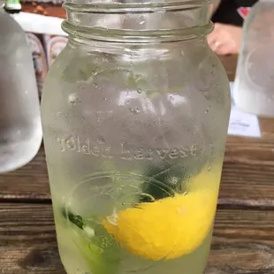 Cucumber lime lemon infused water -yum!