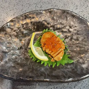 Abalone with wasabi dressing