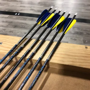 Newly fletched arrows!! Can't wait to try them out! Thank you, Nico!!