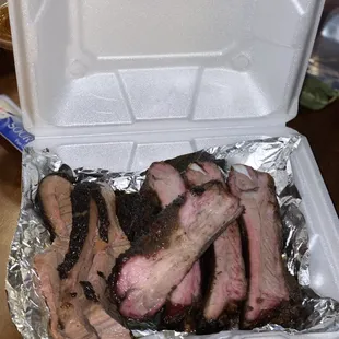 Fatty Brisket and Ribs, better known as 2 meat combo.