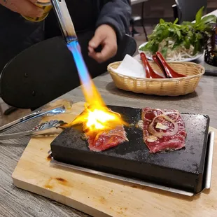 Flaming wagyu