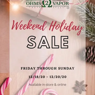 WEEKEND HOLIDAY SALE 12/18/20 - 12/20/20