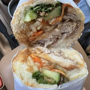 The chicken banh mi is moist &amp; amazing!