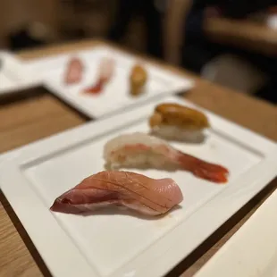 Yellowtail, Sweet Shrimp, Uni