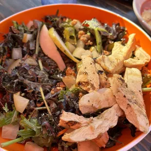 Kale   Pear Salad with chicken