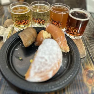 Flight with perfectly paired donuts