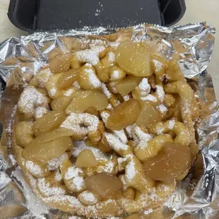 Caramel apple funnel cake