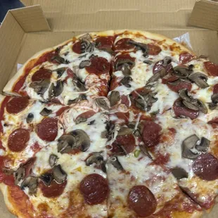 Sausage and Pepperoni Pizza