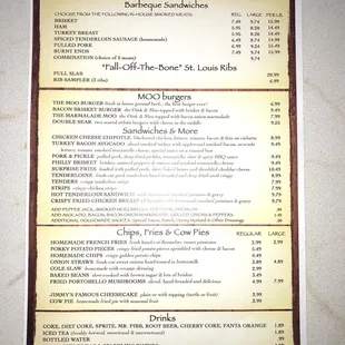 Menu from 8/2/2019.