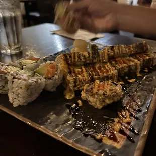 sashimi, sushi, sushi and sashimi, food