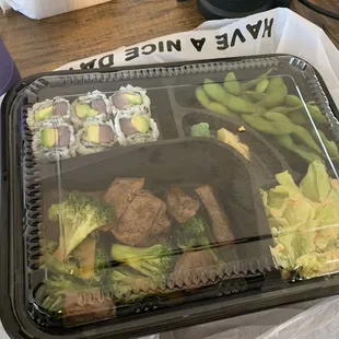 Filet Mignon Bento (large side of rice not pictured)