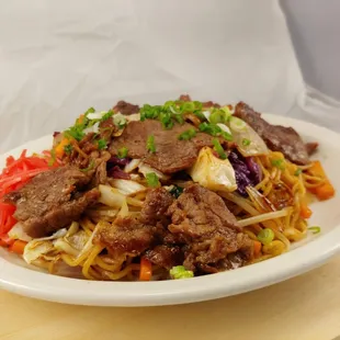 Yakisoba stir Friend noodle choise chicken ,beef or shrimp