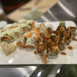 a plate of sushi
