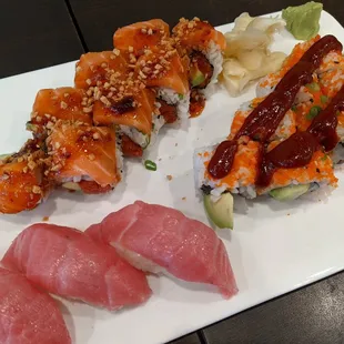 a plate of sushi